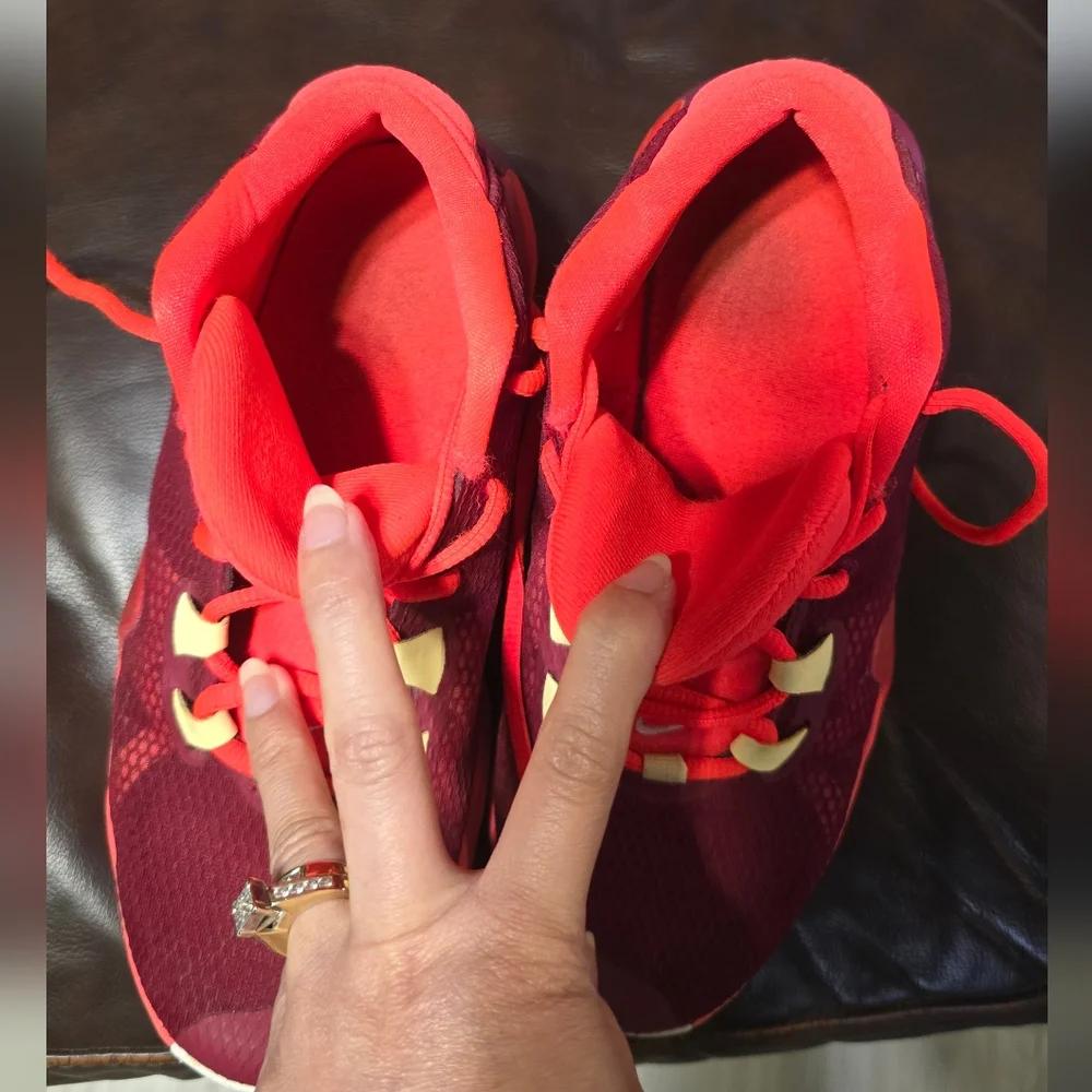 Nike Freak 1, 5Y Orange and Red Sneakers